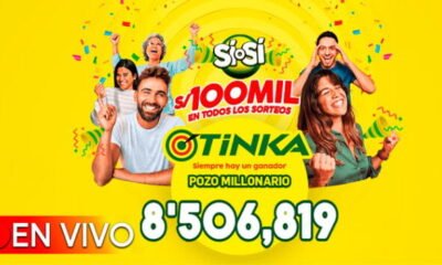 El pozo millonario de la Tinka se sorteó este miércoles 6 de diciembre a las 10:50 p.m.