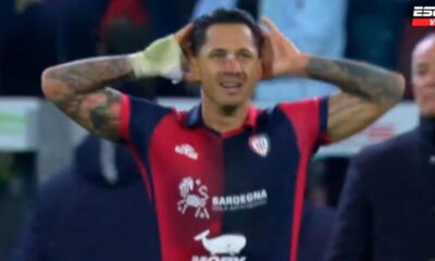 Gianluca Lapadula anotó su primer gol de la temporada con el Cagliari. Foto: captura/ESPN