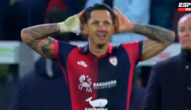 Gianluca Lapadula anotó su primer gol de la temporada con el Cagliari. Foto: captura/ESPN