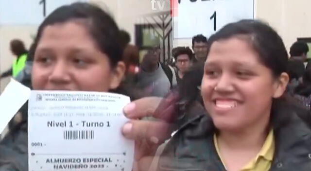 Alumna se hace viral por tener el ticket °1 del desayuno navideño de San Marcos.