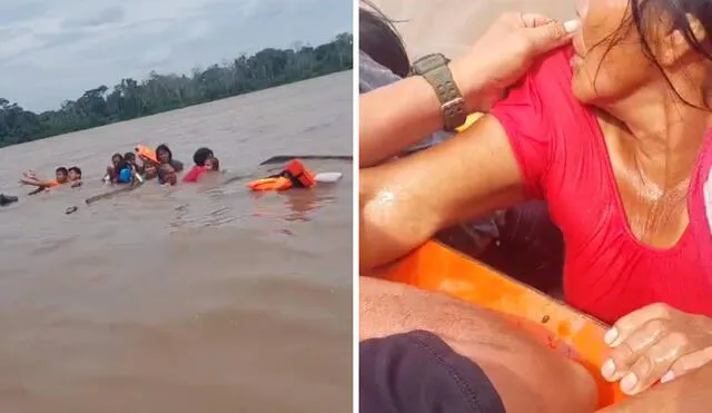 Familia fue puesta a buen recaudo. Foto y video: Iquitos al Rojo Vivo/Facebook