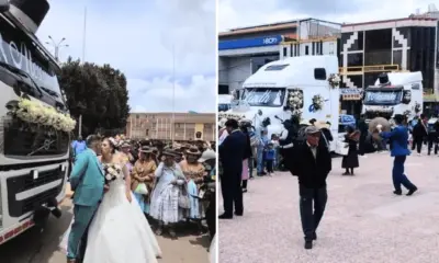 Juegos de dormitorios y cientos de cajas de cerveza también recibieron los novios. Foto: composición LR/Portal Región Puno - Video: @carloshinojosag