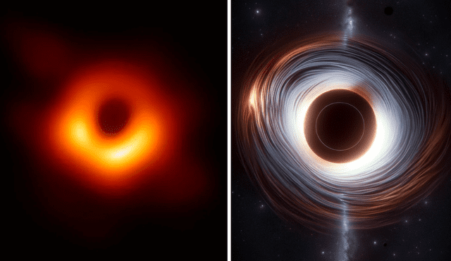 La primera imagen de un agujero negro fue capturada en 2019. Foto: composición LR/IA/La República/ Event Horizon Telescope