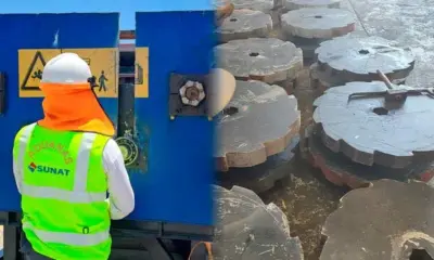 Las autoridades detectaron que la droga estaba oculta entre los enormes engranajes de la trituradora de piedra. Foto: composición LR/Andina