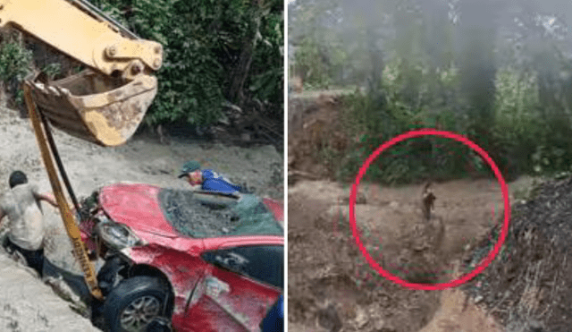 La mujer fue arrastrada hacia un lugar seguro y rescatada exitosamente. Foto: Difusión