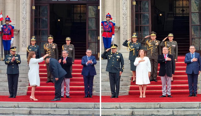 Gustavo Adrianzén y el ministro del Interior también participaron en la ceremonia. Foto: Andrea Jara