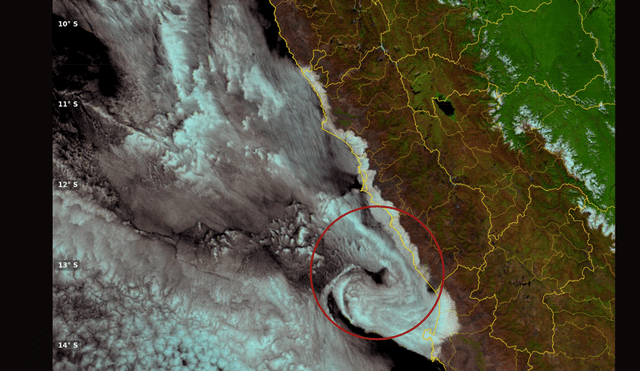 Vórtice Costero. Foto: composicIón LR/Senamhi