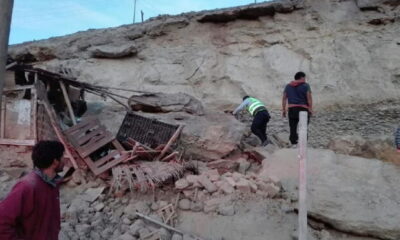 Daños. El sismo de magnitud 7,0 del viernes provocó derrumbes en varios distritos. Foto: referencial/Andina