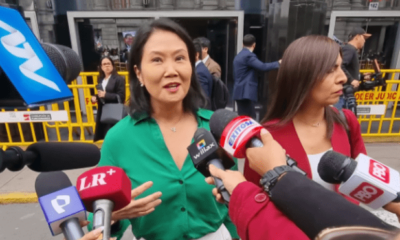 Keiko Fujimori y su abogada a la salida de audiencia por el caso Cócteles. Foto: La República