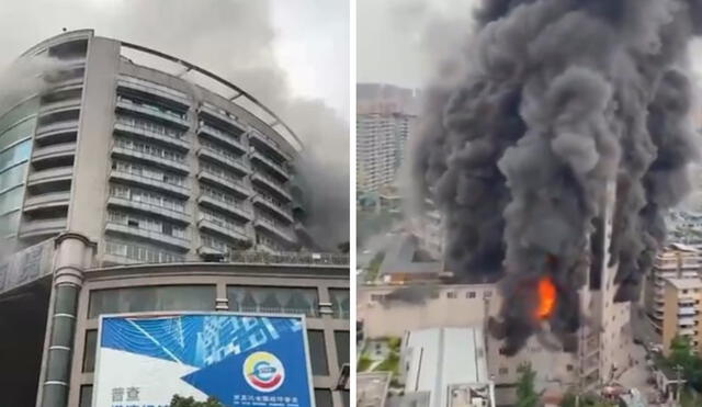 Rescatan a más de 30 personas en Zigong tras incendio en centro comercial. Foto: difusión