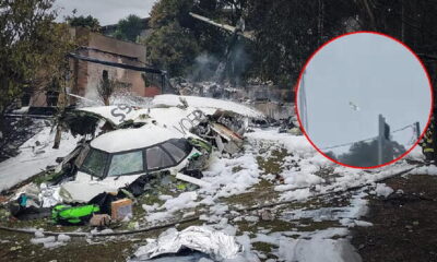 El avión se estrelló en el patio trasero de una residencia en el barrio de Capela, dentro de un condominio en Vinhedo.  Foto: composición LR/Globo